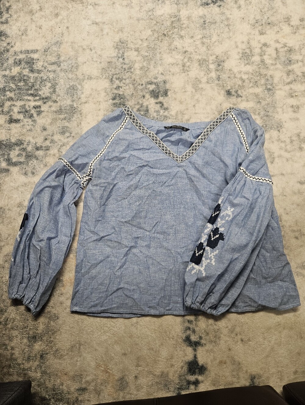 Zara Basic Blue Design Sweater
